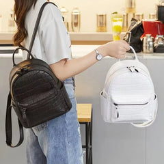 Crocodile Pattern Small Backpack Embossed PU Leather Trade Bags for Women
