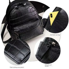 Crocodile Pattern Small Backpack Embossed PU Leather Trade Bags for Women