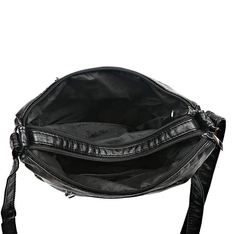 Vintage Crossbody Bag for Women PU Leather Messenger Pack