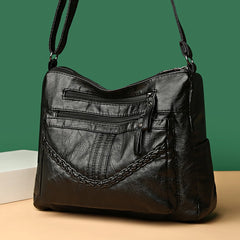 Vintage Crossbody Bag for Women PU Leather Messenger Pack
