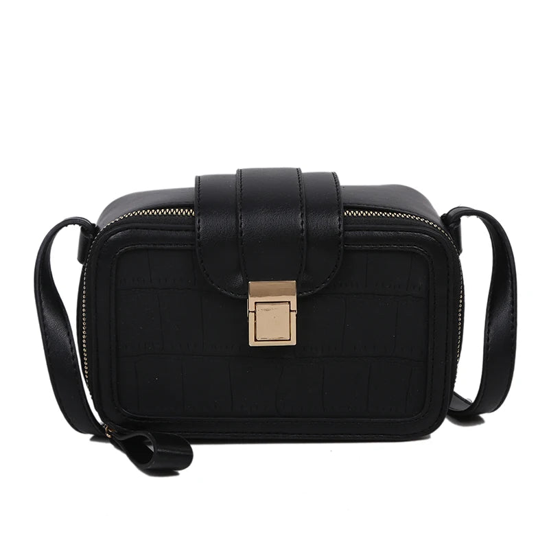 Retro Leather Crossbody Bag for Women Zipper Pouch Vintage Small Shoulder Bag