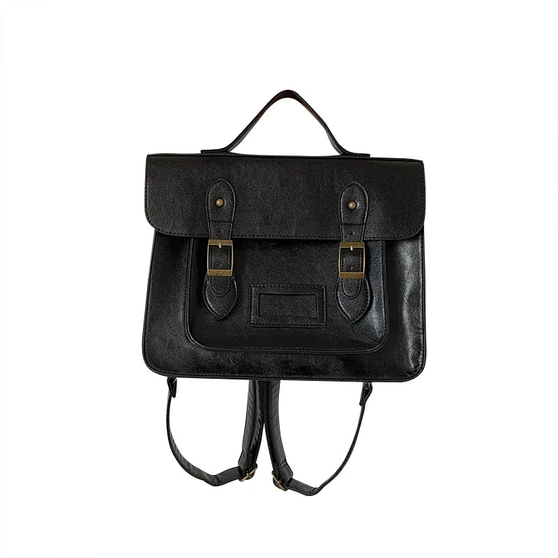 Classic Women's Messenger Bag College Style Girls Tote Shoulder Bags PU Leather