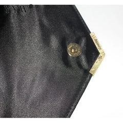 Suede Envelope Clutch Bag with Chain Strap - Women's Shoulder Messenger Purse