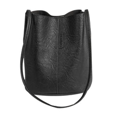 Women Shoulder Crossbody Bag PU Leather Bucket TOTES Retro Travel Handbag