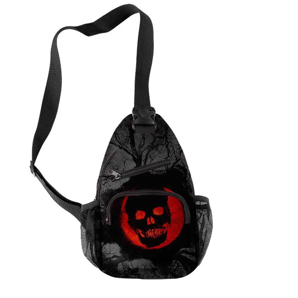 Funny Halloween Skeleton 3D Printed Chest Bag Waterproof Crossbody Shoulder