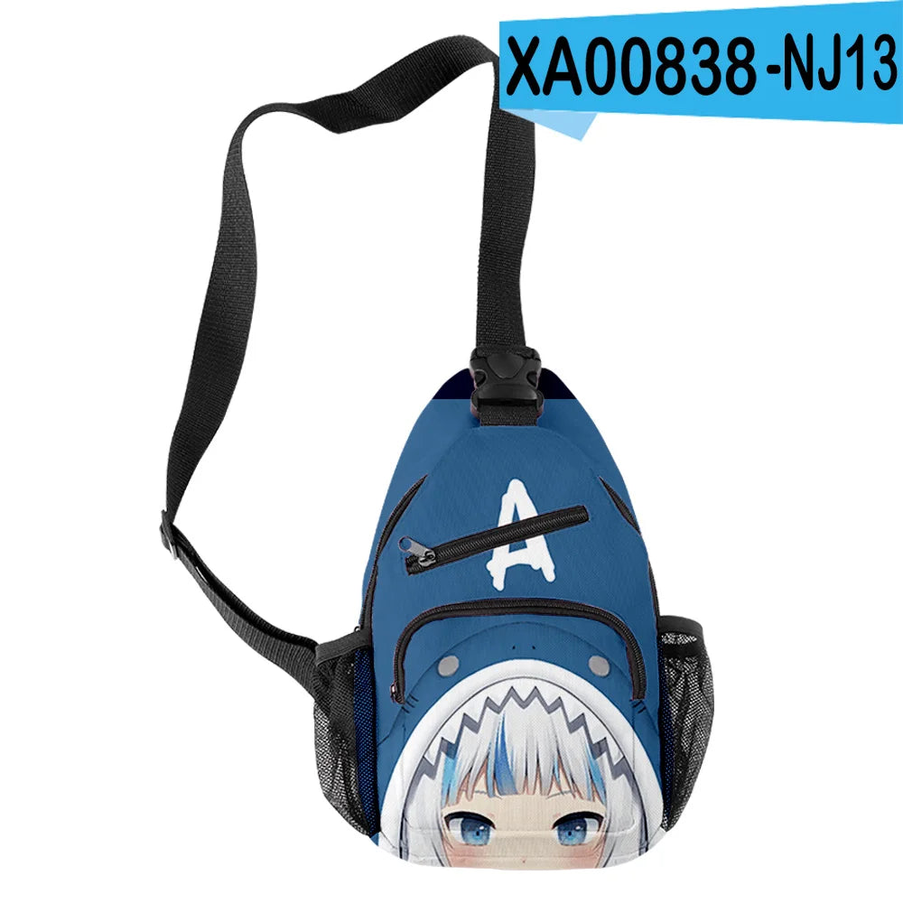 Gawr Gura Shark 3D Printed Waterproof Chest Bag