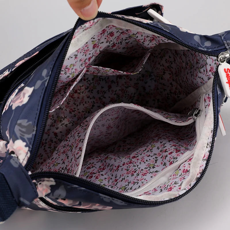 Classic Lady Flower Shoulder Bags for Women Rural Style Cloth Messenger Bags