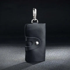 Leather Key Wallet Men Unisex Solid Pouch Keychain Holder Business Mini