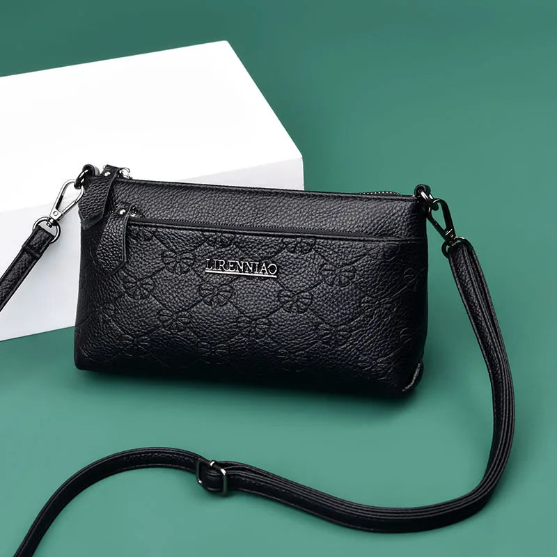 Classic Pattern Small Leather Shoulder Bag Messenger Bag Mini Handbag