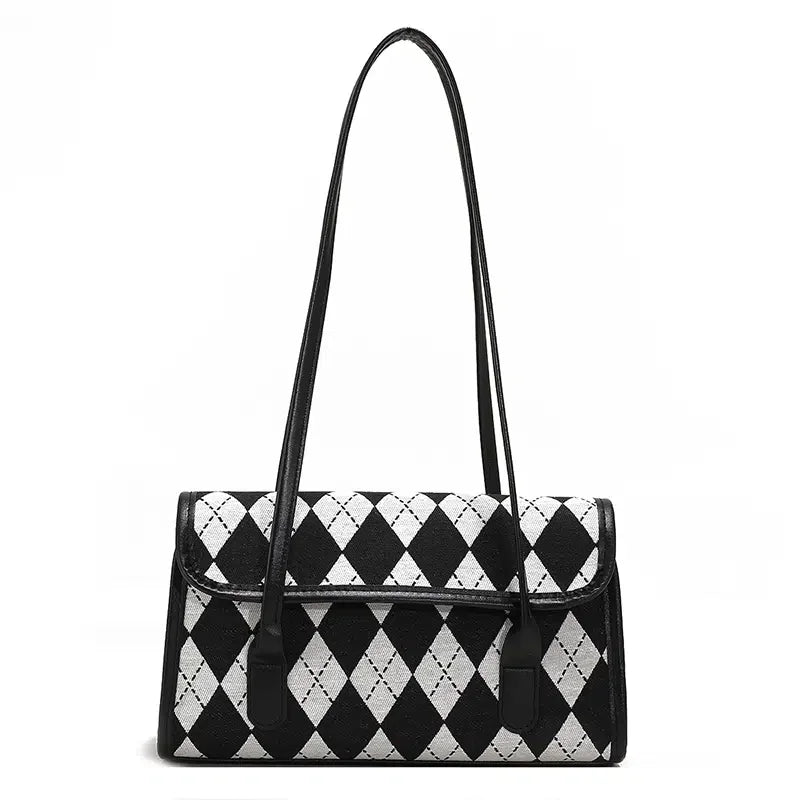Plaid Women Bag Handbag Shoulder Bag PU Leather