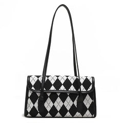 Plaid Women Bag Handbag Shoulder Bag PU Leather