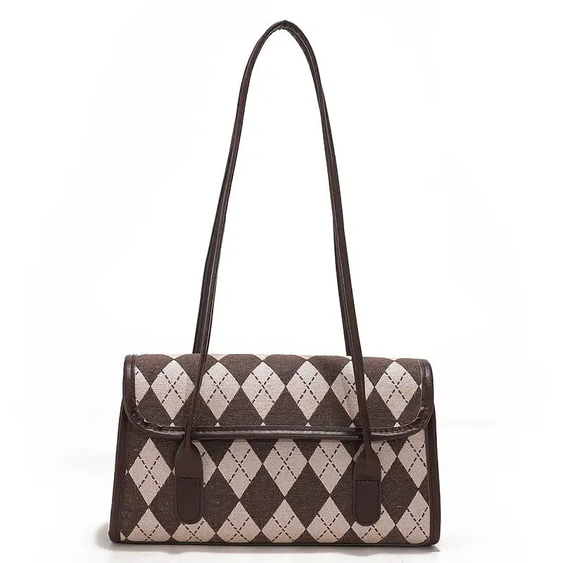 Plaid Women Bag Handbag Shoulder Bag PU Leather