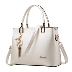 Pure PU Leather Tassel Tote Bag for Mom's Birthday