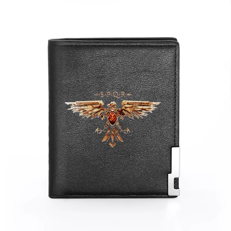 Steampunk Eagle Leather Wallet Billfold Credit Card Holder Short Purse