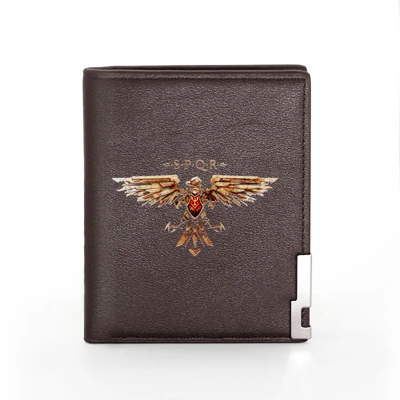 Steampunk Eagle Leather Wallet Billfold Credit Card Holder Short Purse