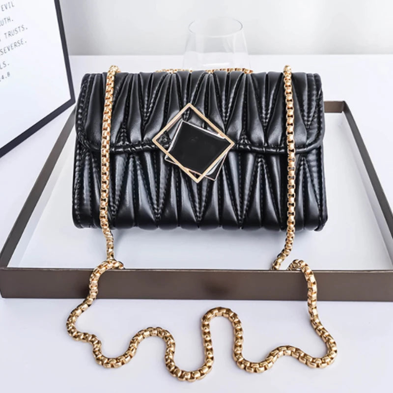 Embroidered PU Leather Shoulder Crossbody Bag