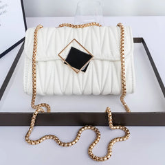 Embroidered PU Leather Shoulder Crossbody Bag