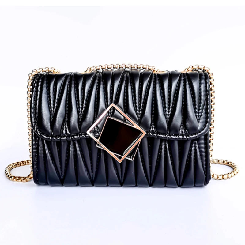 Embroidered PU Leather Shoulder Crossbody Bag