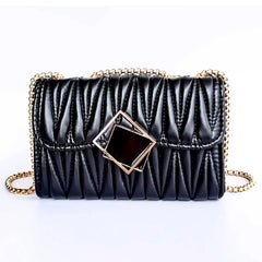 Embroidered PU Leather Shoulder Crossbody Bag