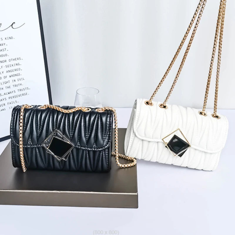 Embroidered PU Leather Shoulder Crossbody Bag