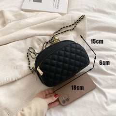 Small Crossbody Bag Rhomboid Embroidery Chain Shoulder Bag for Women