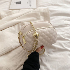 Small Crossbody Bag Rhomboid Embroidery Chain Shoulder Bag for Women