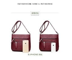 Classic Style Ladies Hand Shoulder Crossbody Bag PU Leather Top-Handle Purse