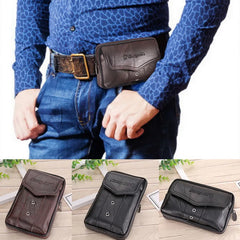 Vintage Men Pu Leather Waist Bag Phone Pouch Travel Hip Purse