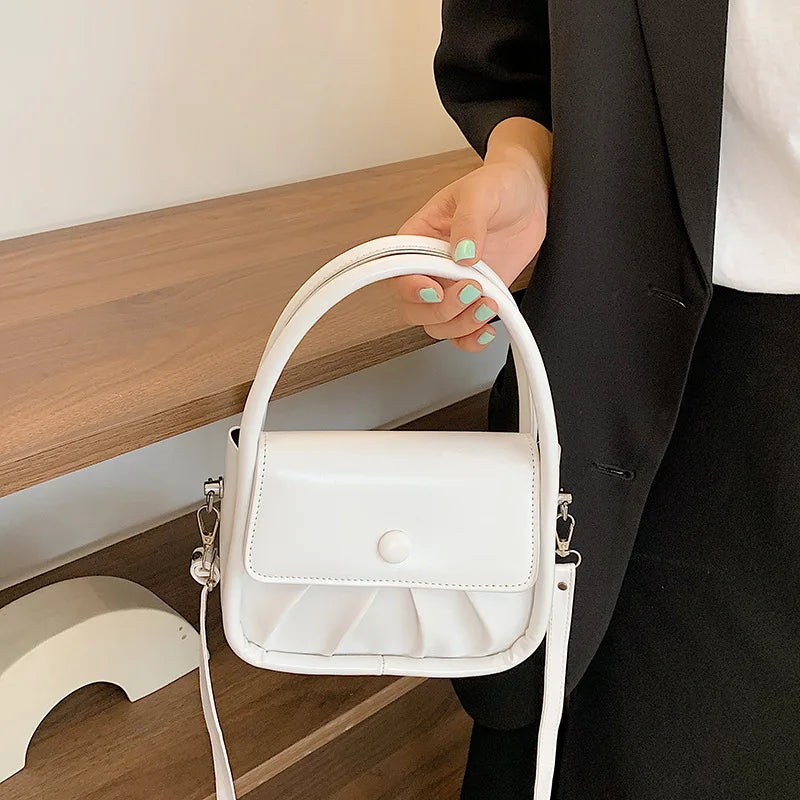 Vintage PU Leather Shoulder Bag Classic Texture Women Totes Crossbody Handbag