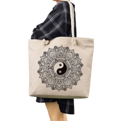 Totem Peace Print Tote Bag Shoulder Bag Travel Beach Ladies Eco Shopping Bags
