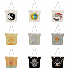 Totem Peace Print Tote Bag Geometry Graphic Women Handbag