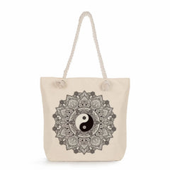 Totem Peace Print Tote Bag Geometry Graphic Women Handbag