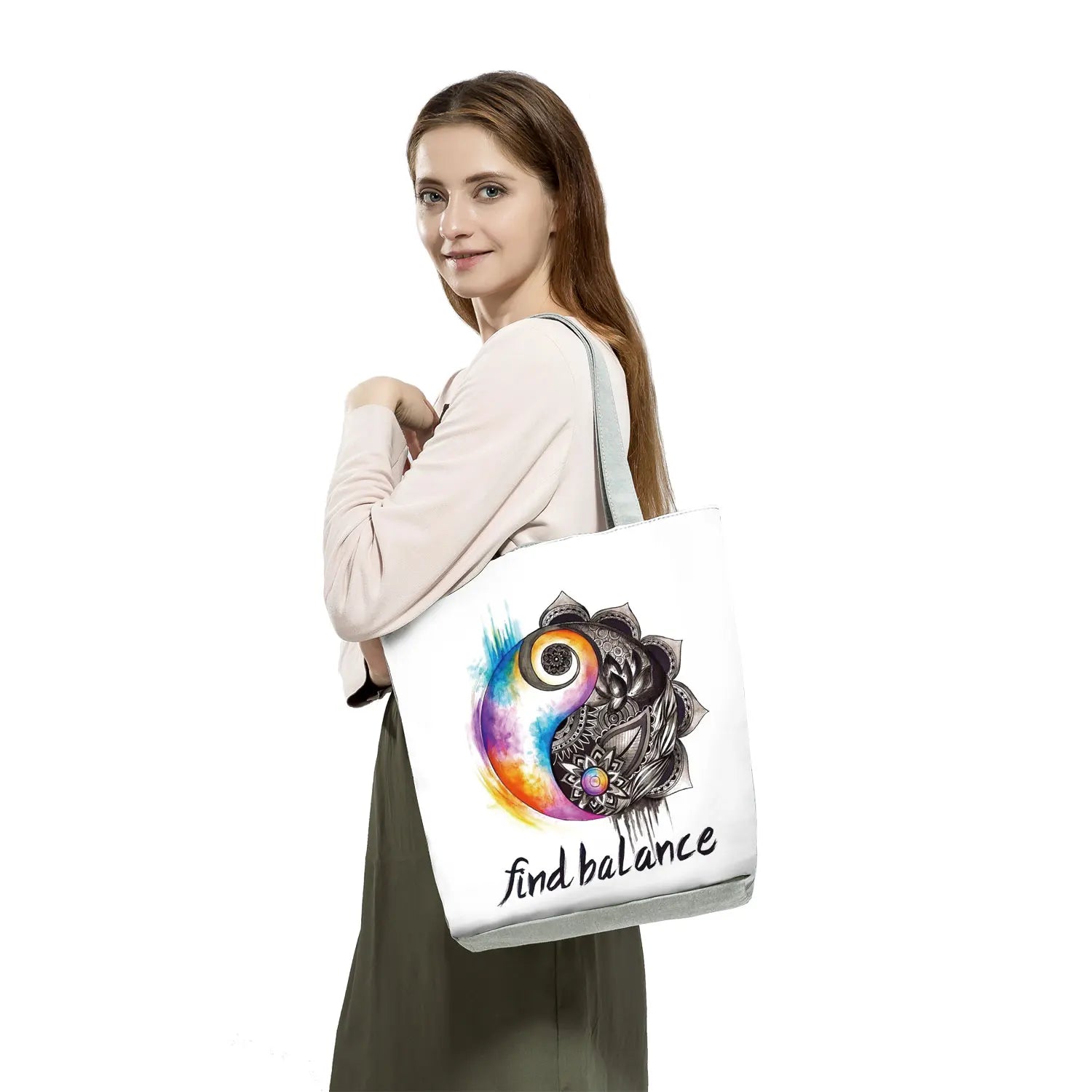 Totem Peace Tai Chi Print Tote Bag Women Handbags Shoulder Bag