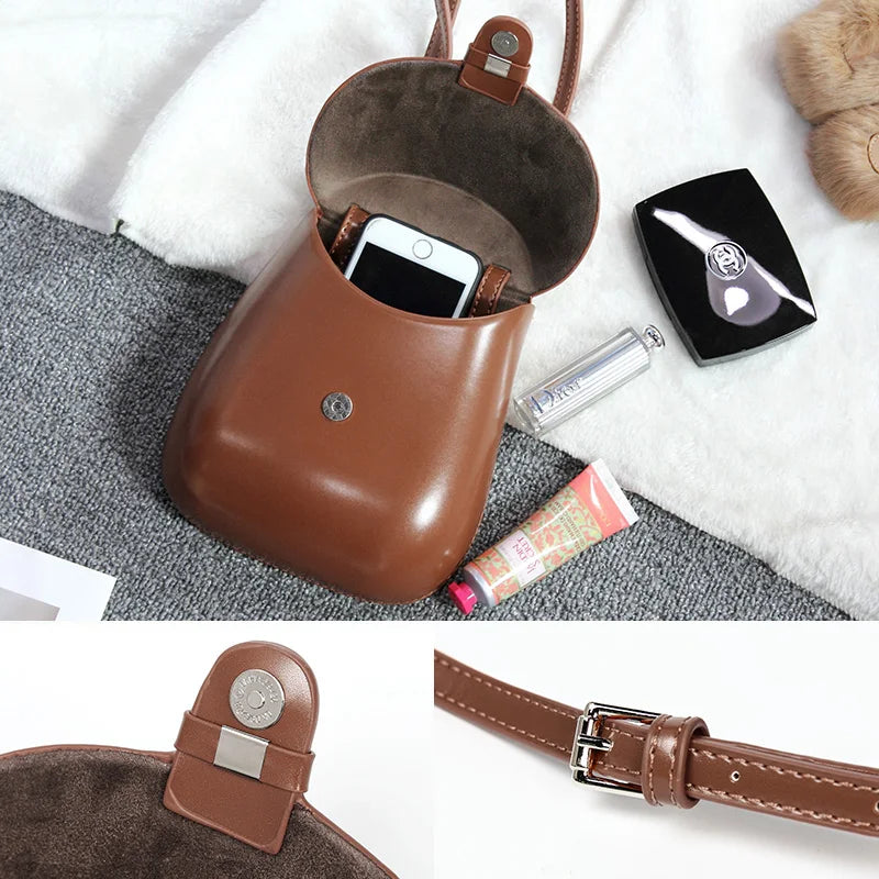 Vintage Messenger Bag Saddle Flap Shoulder Bag PU Leather Crossbody