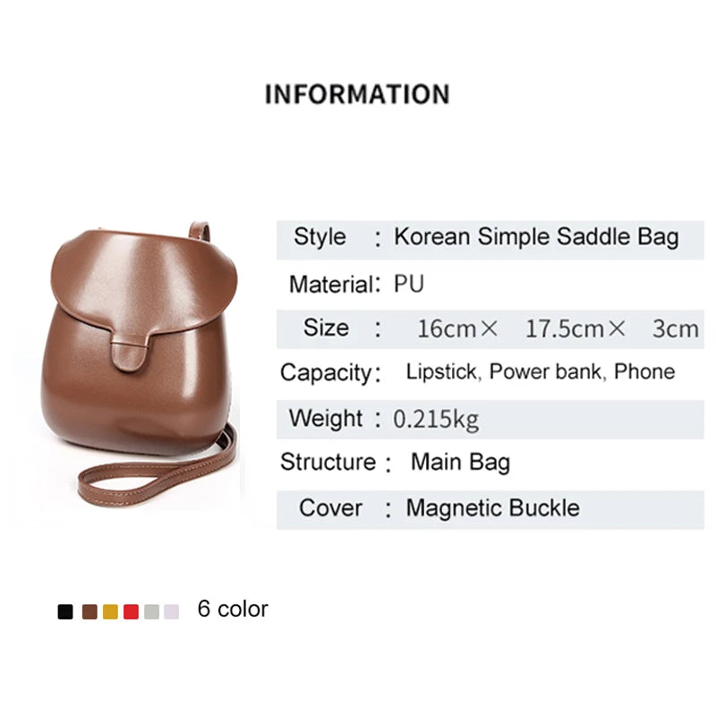 Vintage Messenger Bag Saddle Flap Shoulder Bag PU Leather Crossbody