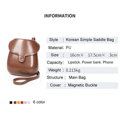 Vintage Messenger Bag Saddle Flap Shoulder Bag PU Leather Crossbody