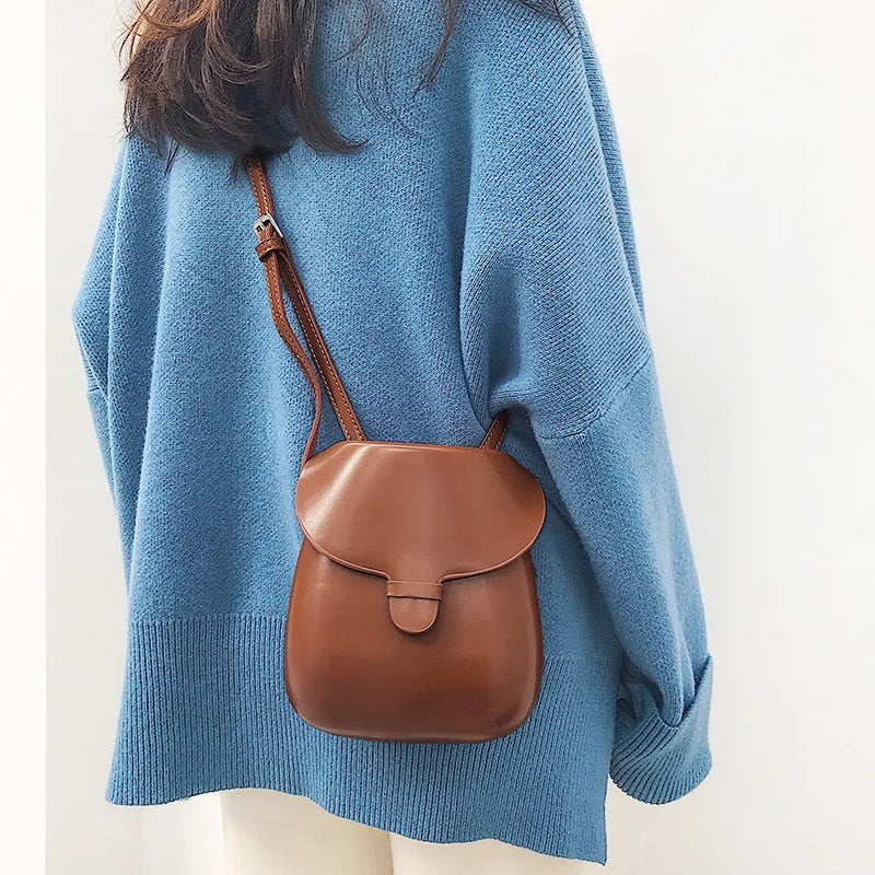 Vintage Messenger Bag Saddle Flap Shoulder Bag PU Leather Crossbody