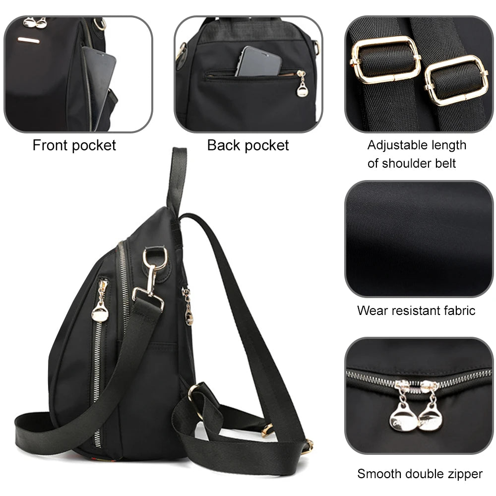 Classic Shoulder Bag Ladies Multi-purpose Bag Nylon Print Small Bac