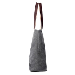 Vintage Gray Women Shopping Bag Casual Shoulder Handbag