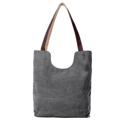 Vintage Gray Women Shopping Bag Casual Shoulder Handbag