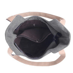 Vintage Gray Women Shopping Bag Casual Shoulder Handbag