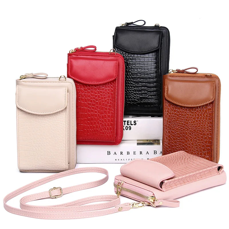 Small Phone Shoulder Bag for Women PU Leather Crossbody Bag Ladies Purse Flap