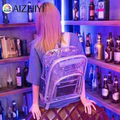 Clear Backpack for Women Teenage Student College Girl PVC Transparent Book Bag