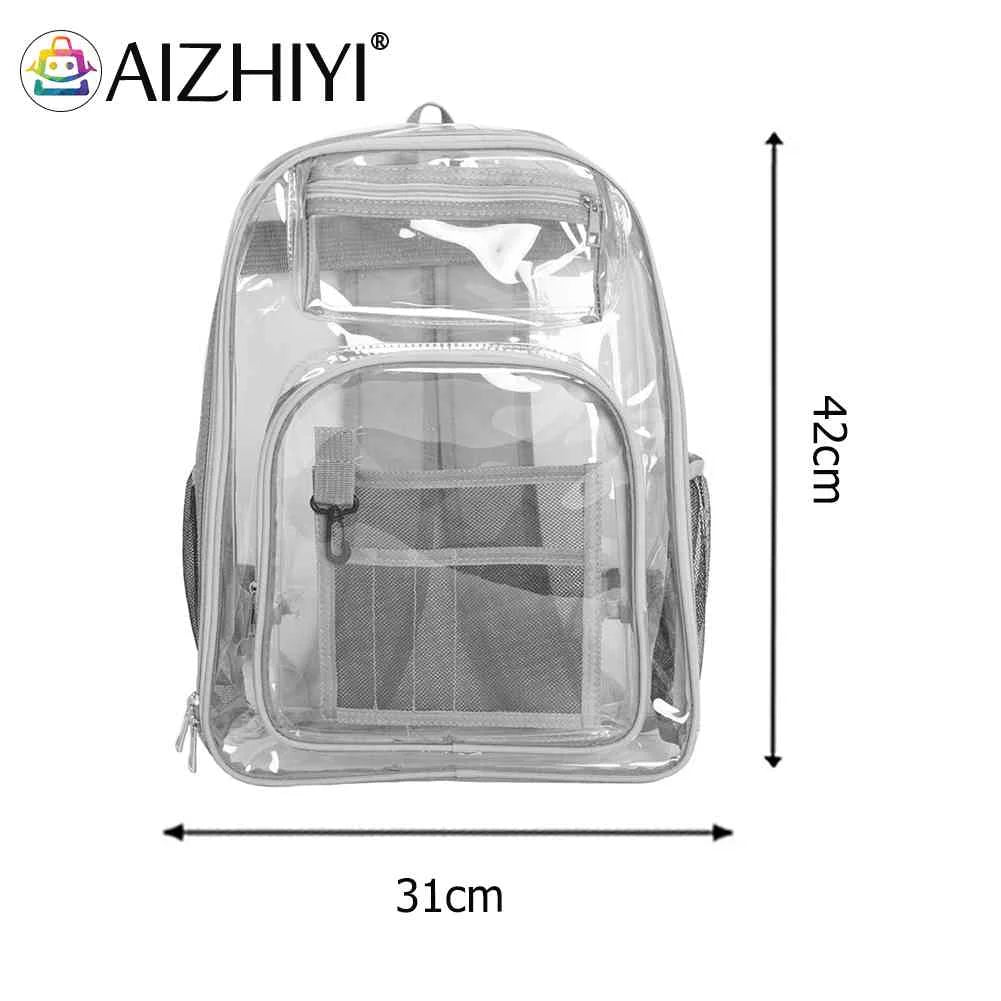 Clear Backpack for Women Teenage Student College Girl PVC Transparent Book Bag