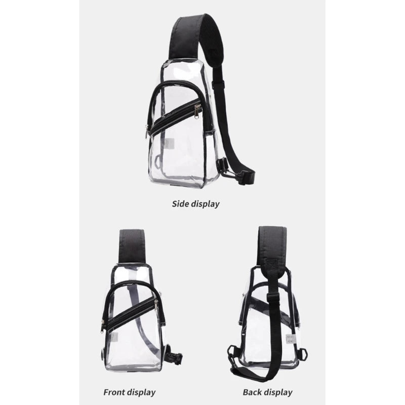 Clear Casual Travel Chest Bag for Men Women PVC Sling Chest Pouch