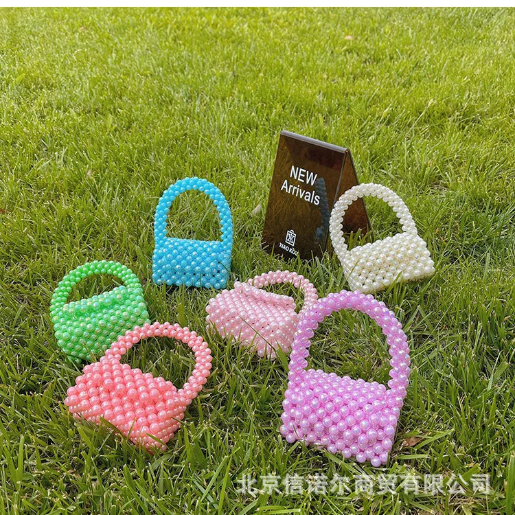 Clear Colored Crystal Beaded Shoulder bags Women Beads Small Clutch Handbag