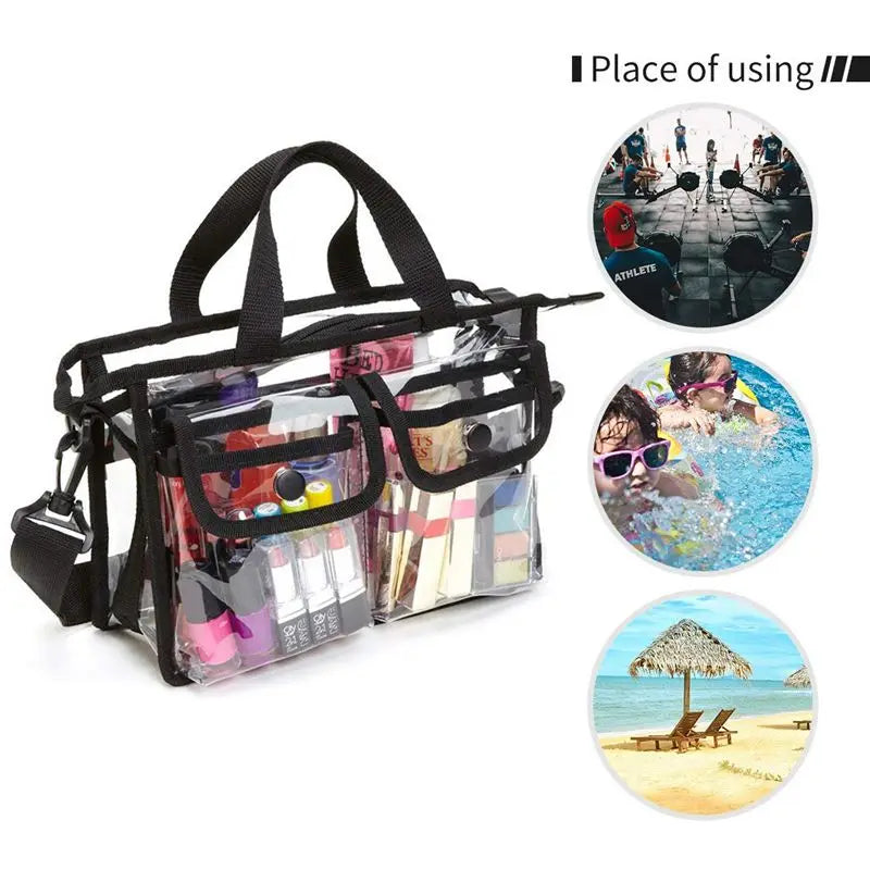 Clear Cross-Body Shoulder Bag, Toiletry Organizer - NFL Stadium Approved Purse