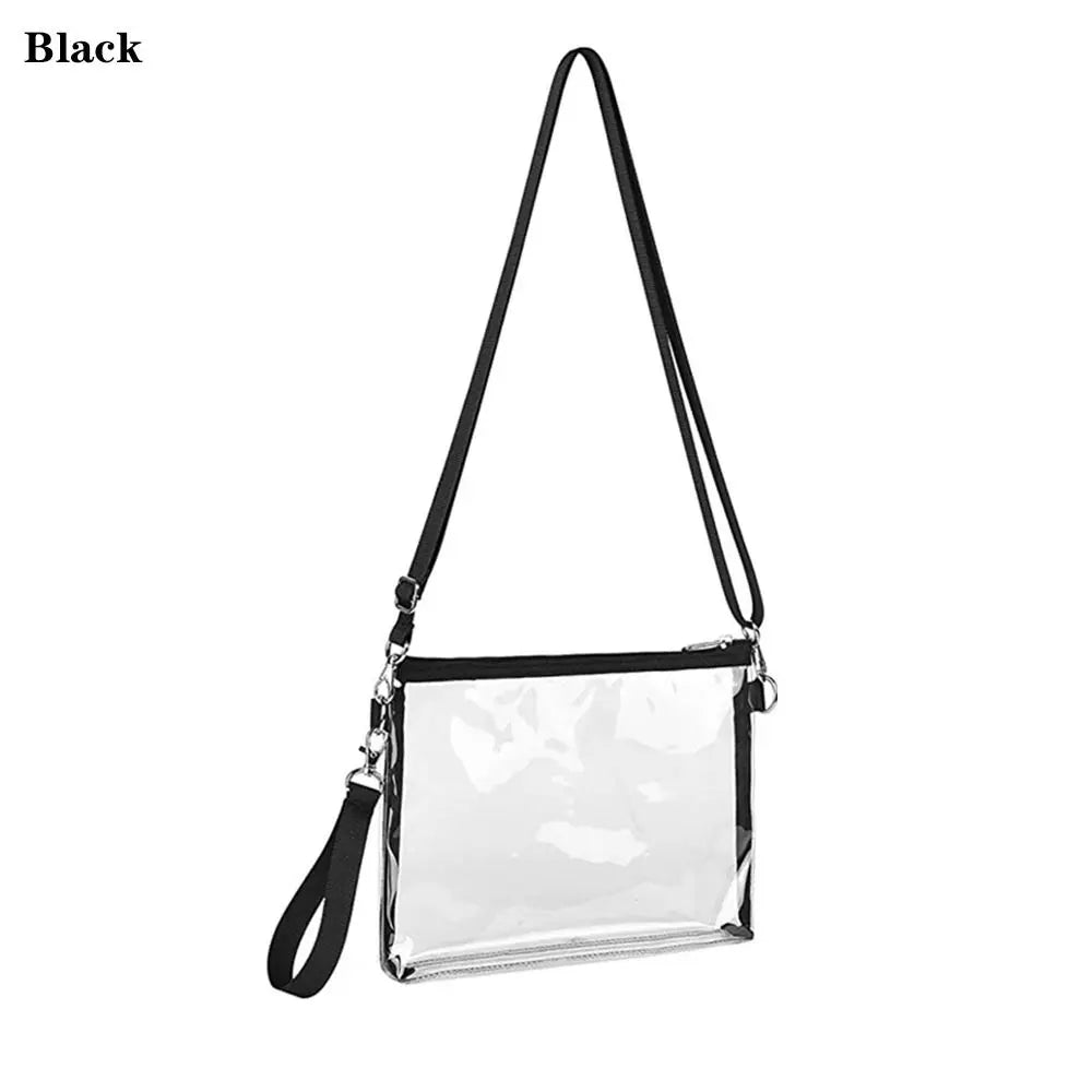 Clear Crossbody Messenger Bag PVC Transparent Adjustable Strap Female Shoulder B