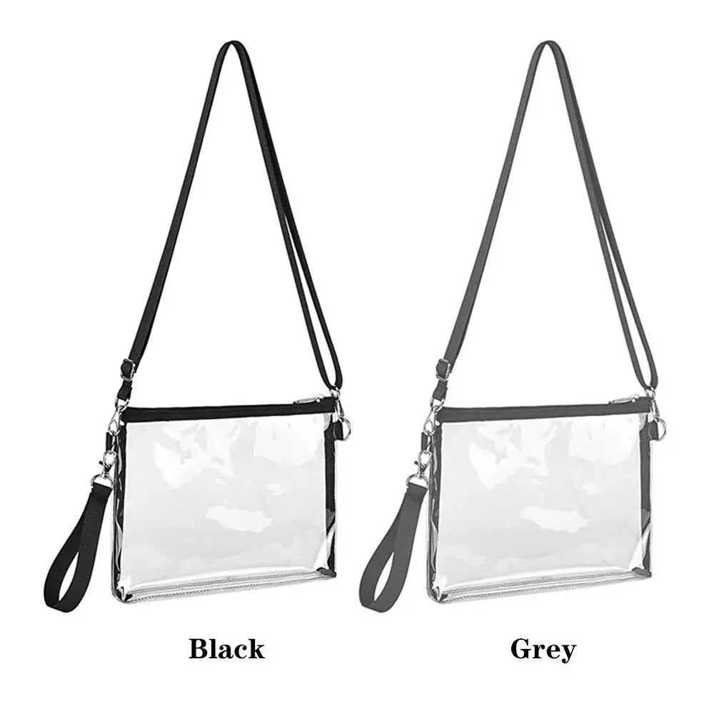 Clear Crossbody Messenger Bag PVC Transparent Adjustable Strap Female Shoulder B