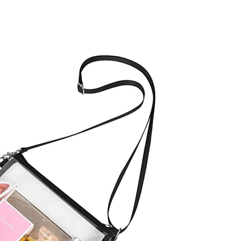 Clear Crossbody Messenger Bag PVC Transparent Adjustable Strap Female Shoulder B
